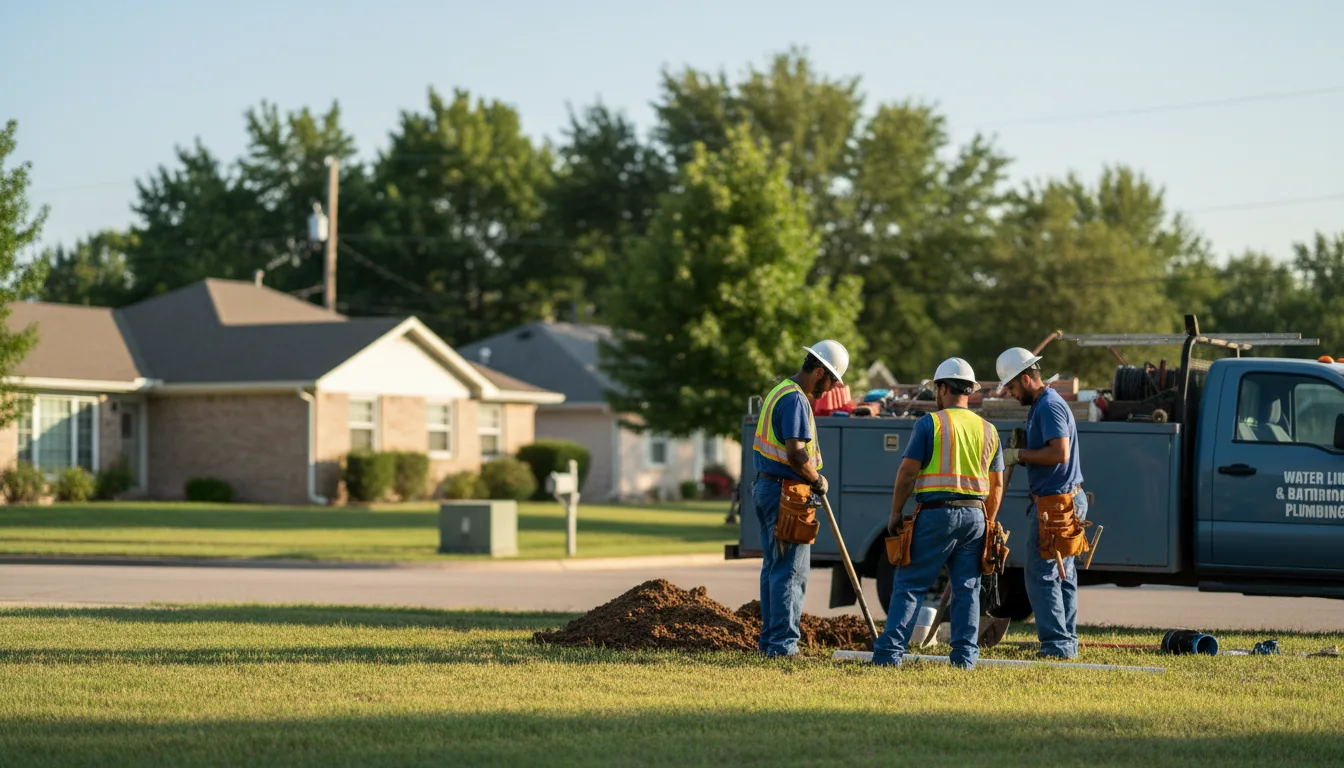 Residential water line and bathroom plumbing service in Stockton, KS